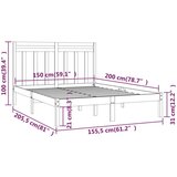  Posteljni okvir črn iz trdnega lesa 150x200 cm 5FT, (20794792) | Shoptok.si