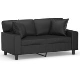 Maison Chic kavč - Sofa - Kanape dvosed z okrasnimi blazinami črn 120 cm umetno usnje, (21727621) Cene