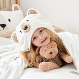 Catherine Lansfield Rjava/kremno bela otroška odeja s kapuco iz mikropliša 90x125 cm Cosy Bear – | Shoptok.si