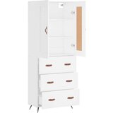 vidaXL Visoka omara bela 69,5x34x180 cm inženirski les | Shoptok.si