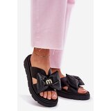 CheBello Ladies leather sandals on platform with bow 4647 black | ePonuda.com
