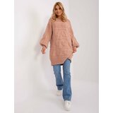 Fashion Hunters Dusty pink knitted dress with braids Cene