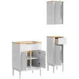  Set namještaja za kupaonicu s ladicama Zidne FLORO 3 pcs Bijelo | shoptok.hr