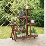 vidaXL Stojalo za rastline s kolesi 95x25x101 cm trden les jelke Cene