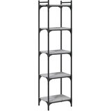  Regal za knjige s 5 razina siva boja hrasta 40x30x154 cm drveni | Eponuda.com