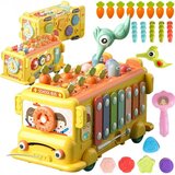 Woopie dječji interaktivni Montessori obrazovni autobus 6u1 čekić činele +18 m | shoptok.hr