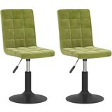 vidaXL Vrtljiv jedilni stol 2 kosa svetlo zelen žamet, (20947855) | Shoptok.si