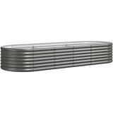 Povišena vrtna gredica od pocinčanog čelika 224 x 80 x 36 cm sivi | Eponuda.com