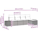  Sjedeća garnitura za vrt 5 kom. Smeđa poliratan 239 x 117 x 85 cm | shoptok.hr