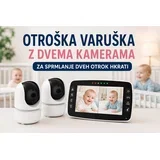 Otroški monitor z DVEMA KAMERAMA, 5-palčni video otroški monitor z daljinskim upravljanjem kamere za obračanje in nagibanje ter povečavo, (5000248120)
