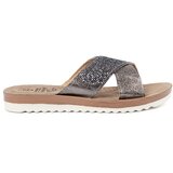 Shelvt Women's metallic flip-flops with white sole Cene