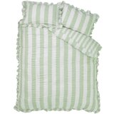 Catherine Lansfield Zelena 3-dijelna posteljina za bračni krevet 200x200 cm Seersucker Frill Stripe – | shoptok.hr