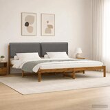  Krevetni okvir s tapiciranim uzglavljem Prirodna i svjetlosiva - Prirodna i svjetlosiva 180 x 200 cm | shoptok.hr