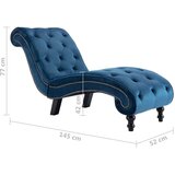 vidaXL Počivalnik iz modrega žameta | Shoptok.si