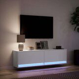 vidaXL Zidni TV ormarić s LED svjetlima bijeli 140x31x38 cm | shoptok.hr