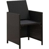  3-dijelni vrtni blagovaonski set s jastucima crni | shoptok.hr
