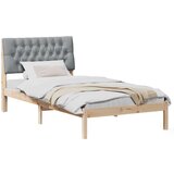 vidaXL Posteljni okvir z oblazinjenim vzglavjem Rjava 100 x 200 cm | Shoptok.si