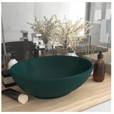  Luksuzni ovalni umivaonik mat tamnozeleni 40 x 33 cm keramički | shoptok.hr