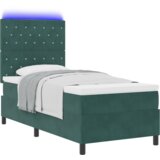  LED Box Spring Postelja Temno zelena 90 x 190 cm blago, (5000127330) | Shoptok.si