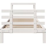  Posteljni okvir z vzglavjem bel 90x200 cm trdna borovina, (21304157) | Shoptok.si