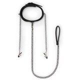 EasyToys Fetish Collection Leather Collar With Nipple Chains | Shoptok.si