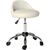 HOMCOM frizerski stol umetno usnje Ø35 x 63–83V cm Bela, (5000242617) Cene