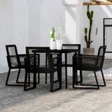  5-dijelni vrtni blagovaonski set crni | shoptok.hr