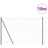 vidaXL Heksagonalna ograja Zelena 1.6x10 m Jeklo, Ograjni stebri s osnovnimi ploščami 7 kos Ø32mm 88.5cm Galvanizirano jeklo | Shoptok.si