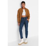 Trendyol Blue Elastic Waist High Waist Mom Jeans | Shoptok.si