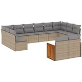  The Living Store Vrtna sedežna garnitura 11-delna z blazinami bež poli ratan - Vrtna Sedežna Garniture, (21460657) | Shoptok.si