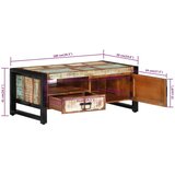  Stolić za kavu 100 x 50 x 41 cm od masivnog obnovljenog drva | shoptok.hr