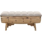 In Klop za shranjevanje iz trdnega lesa in blaga 103x51x44 cm | Shoptok.si