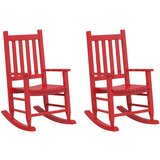 Furnova Otroški gugalni stol 2 kosa rdeč trdna topolovina, (21925600) | Shoptok.si