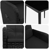  Set stolića za sofu s jastukom s jastukom 3 pcs Crna | shoptok.hr