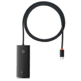 Baseus Hub USB Tip-C 4xA 1xC 0.25m WKQX030301 črn | Shoptok.si