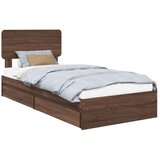  Krevet s od storage Smeđi hrast 90 x 190 cm Konstruirano drvo | shoptok.hr