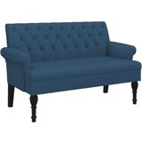  Klupa s naslonom plava 120 x 62 x 75 5 cm od tkanine | shoptok.hr