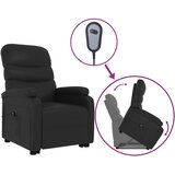  Fotelja na podizanje od umjetne kože crna | shoptok.hr