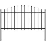  Vrtna ograja s koničastimi vrhovi jeklo (1,25-1,5)x1,7 m črna Cene