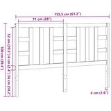  Uzglavlje za krevet sivo 166 x 4 x 100 cm od masivne borovine | shoptok.hr