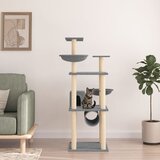 vidaXL Mačje drevo s praskalniki iz sisala svetlo sivo 141 cm | Shoptok.si