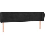  Uzglavlje s ušima crno 183x23x78/88 cm baršunasto | shoptok.hr