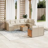 vidaXL 10-dijelni set vrtnih sofa s jastucima bež od poliratana | shoptok.hr