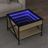 vidaXL Klubska mizica z neskončnimi LED sonoma hrast 50x50x38 cm | Shoptok.si