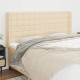 The Living Store Vzglavje z ušesi krem 163x16x118/128 cm blago - Vzglavje, (21659842) | Shoptok.si