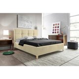 CARRYHOME OBLAZINJENA POSTELJA 180 cm x 200 cm , tekstil bež | Shoptok.si