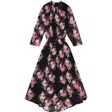 Moodo Pink-Black Women's Floral Midi Dress - Women | ePonuda.com