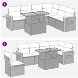 vidaXL 6-dijelni set vrtnih sofa s jastucima crni od poliratana bagrem | shoptok.hr