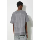 A-COLD-WALL* Bombažna kratka majica Discourse T-Shirt moški, siva barva, ACWMTS187