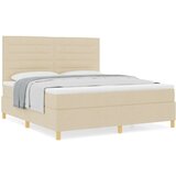 Box Spring Krevet s Madracem Krem Super King Tkanina | shoptok.hr